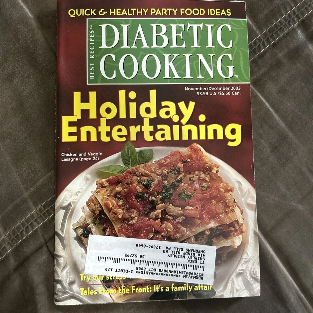 SET OF 2 Diabetic Cooking Paperback‎ Cookbooks, 2008 & 2003